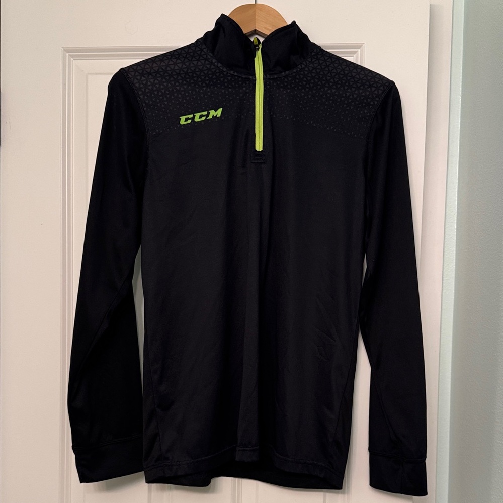 CCM Black Pullover with Neon Green Zip